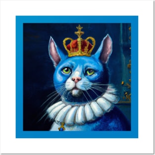 Renaissance Painting of a Royal Blue Cat Posters and Art